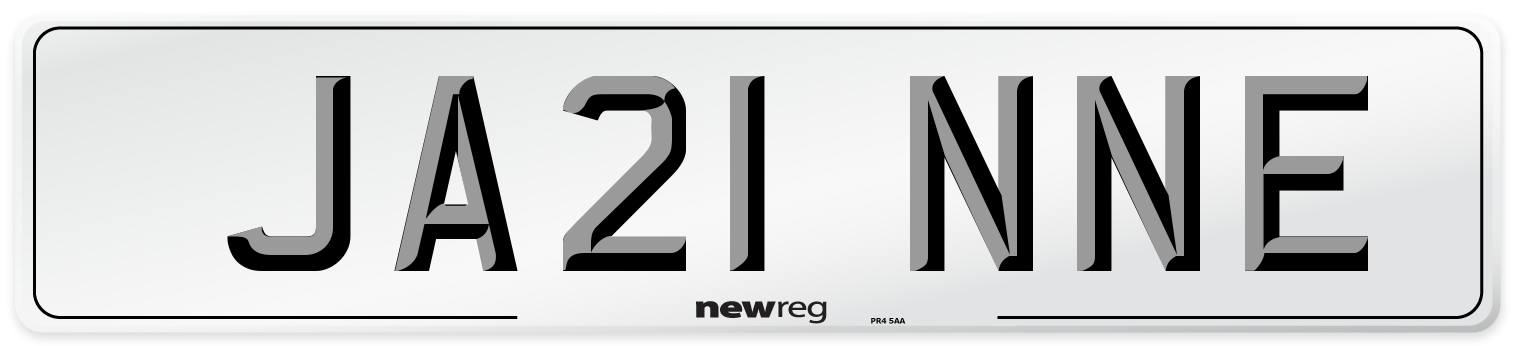 JA21 NNE Number Plate from New Reg